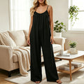 Resort-style casual halter wide-leg jumpsuit