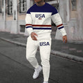 Men’s 3D-print casual two-piece set
