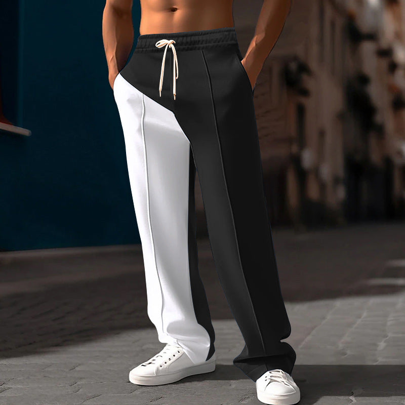 Men's Color-Block Straight-Leg Trousers