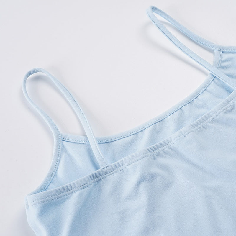 Front-tie cover-up and spaghetti strap camisole set