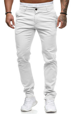 Men's Casual Slim Fit Solid Color Trousers