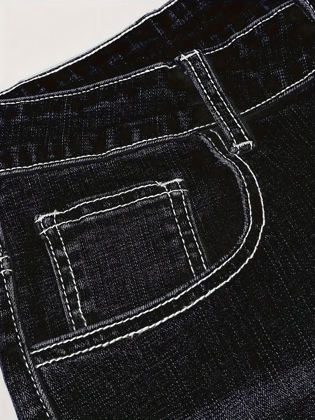 Men's Embroidered Distressed Jeans