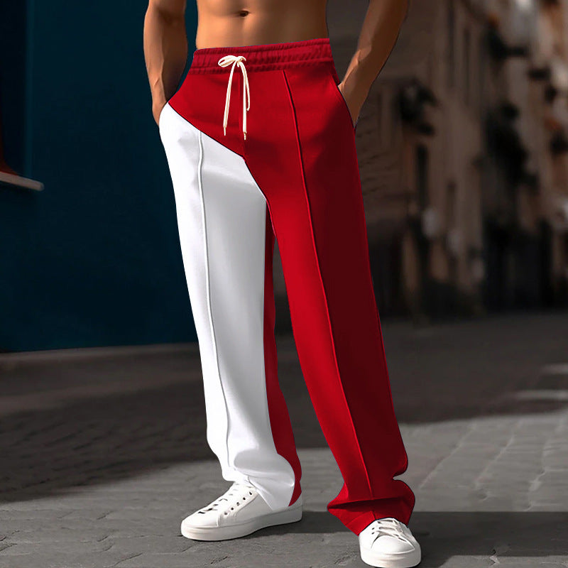 Men's Color-Block Straight-Leg Trousers