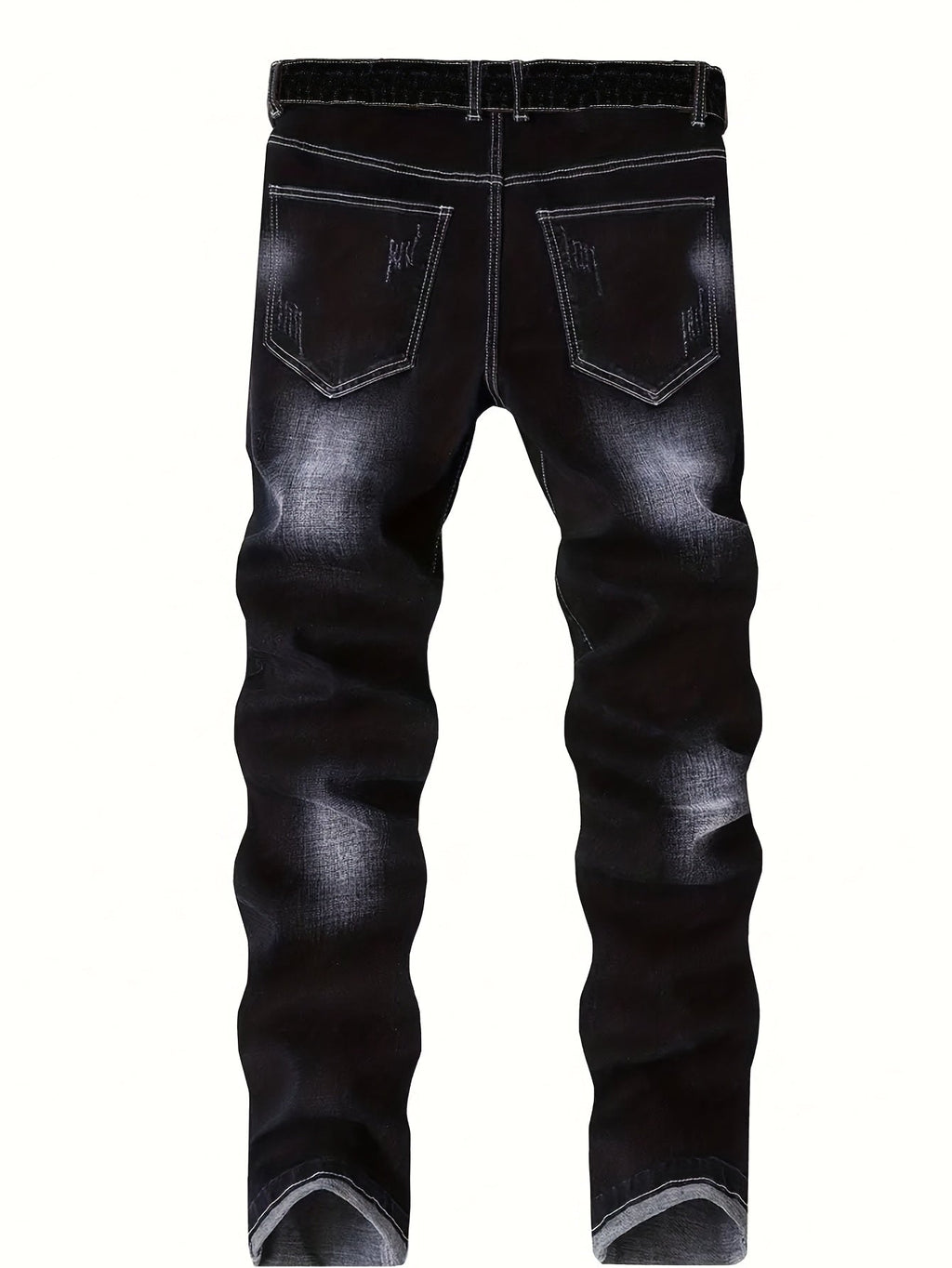 Men's Embroidered Distressed Jeans