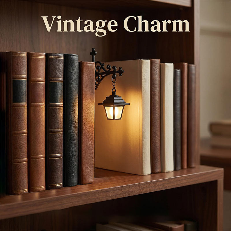 Vintage-style decorative bookshelf light