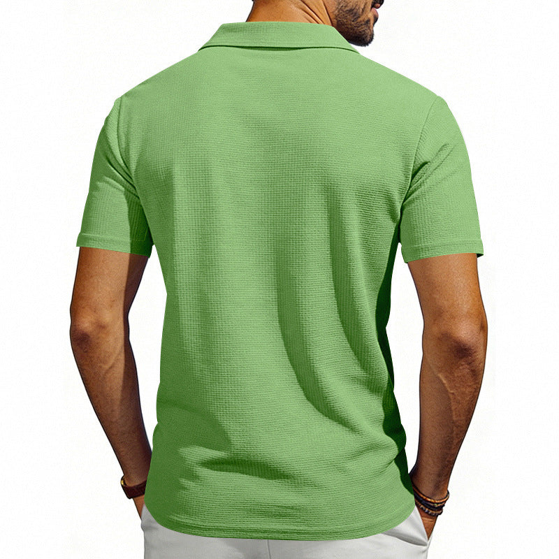 Men's Waffle Knit Golf Polo Shirt