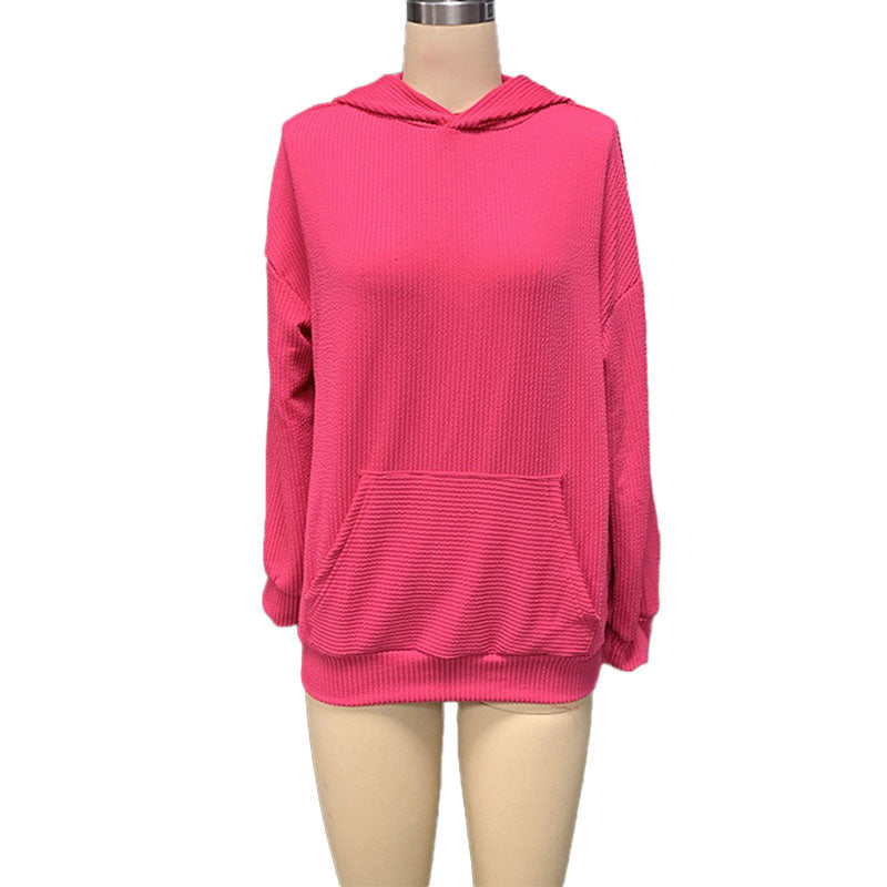 Casual drop-shoulder hoodie