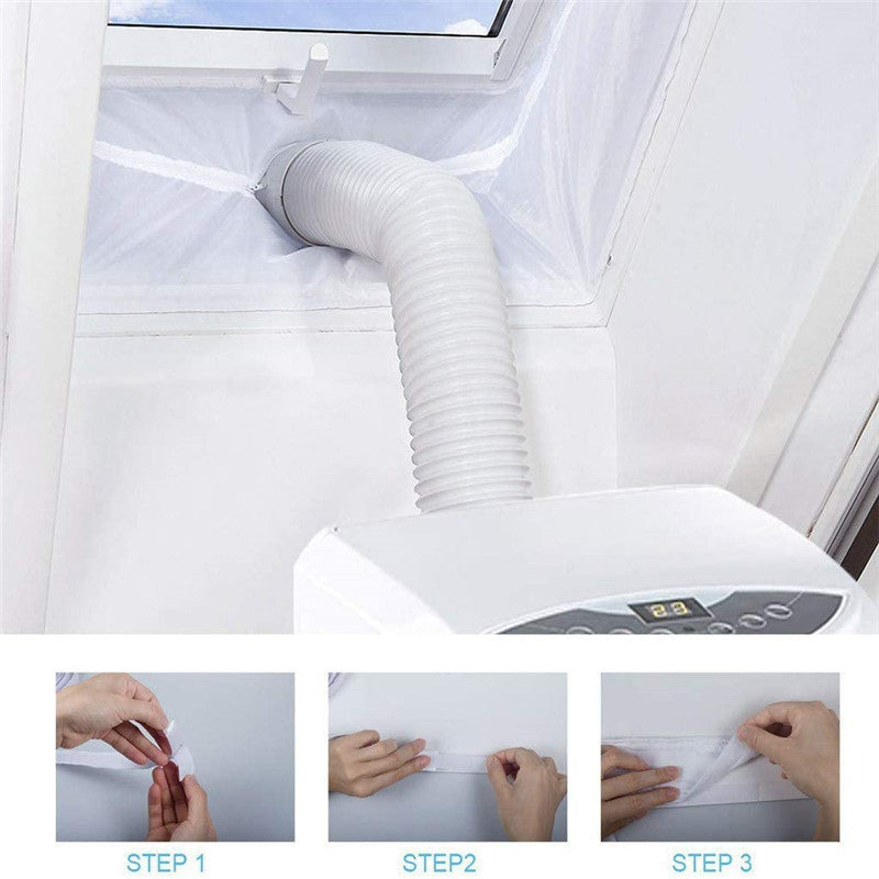 Portable air conditioner window exhaust sealing cloth