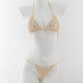 Rhinestone Heart Bra & Panty Body Chain Set