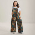 Vintage-style patchwork overalls