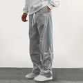 Drawstring casual street style straight leg pants