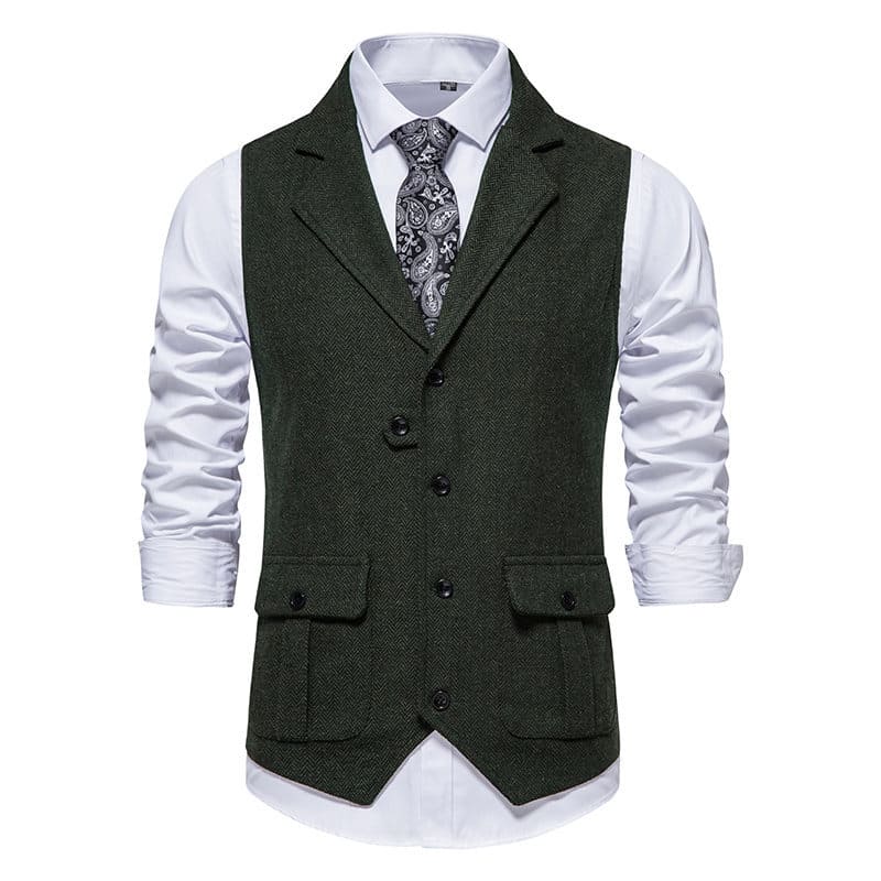 Men's Retro Lapel Vest Short Suit Vest