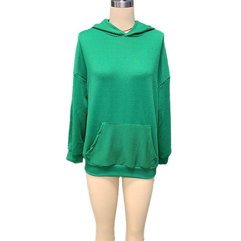 Casual drop-shoulder hoodie