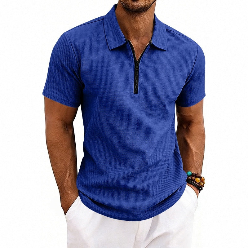 Men's Waffle Knit Golf Polo Shirt