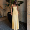 Square-neck ruched fitted dress