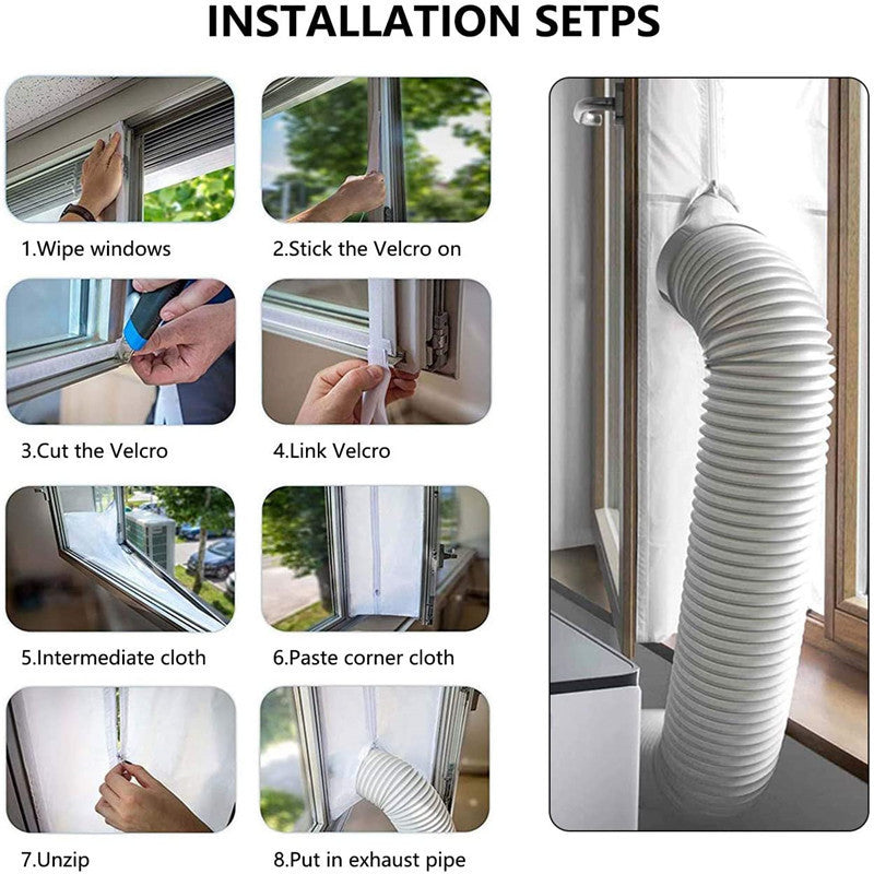 Portable air conditioner window exhaust sealing cloth