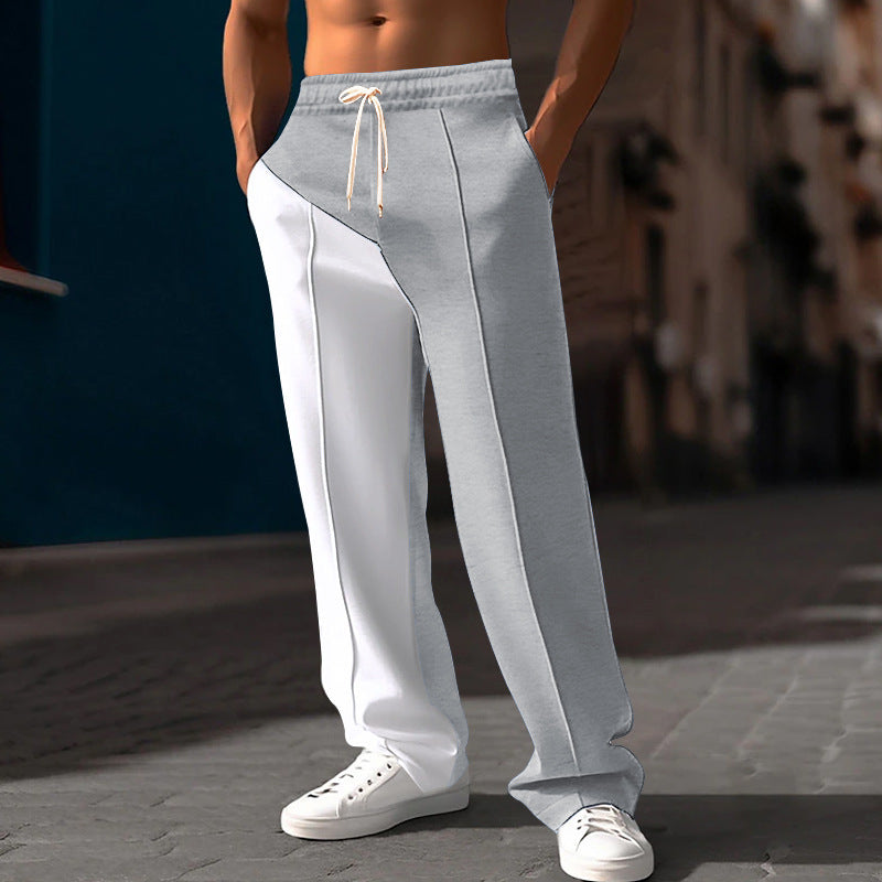 Men's Color-Block Straight-Leg Trousers