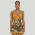 Lace-Trimmed Printed Camisole Dress