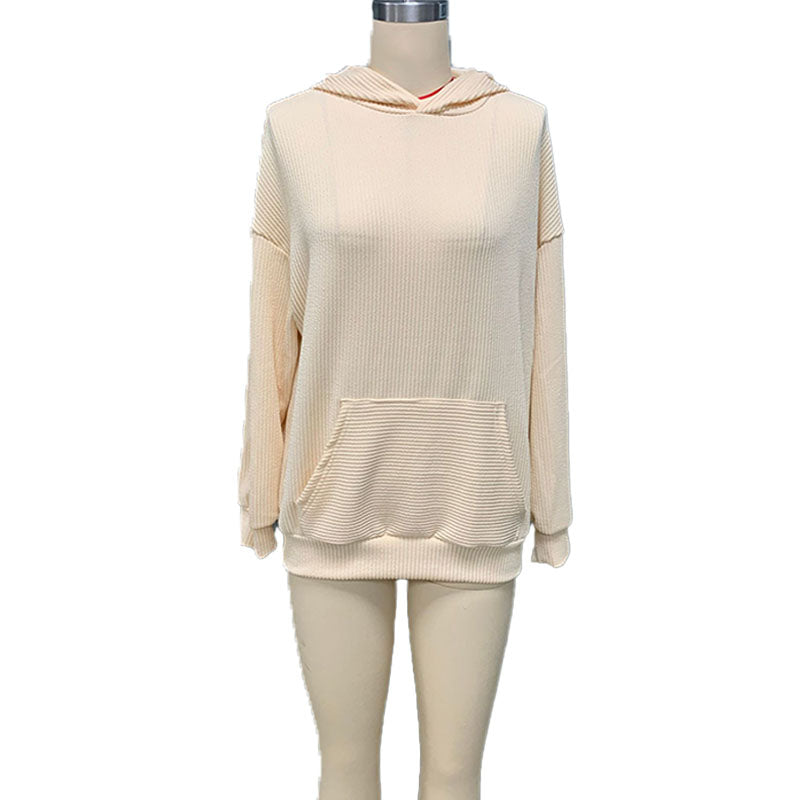 Casual drop-shoulder hoodie