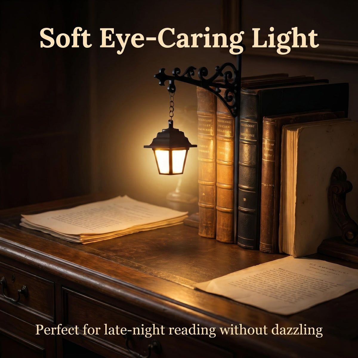 Vintage-style decorative bookshelf light