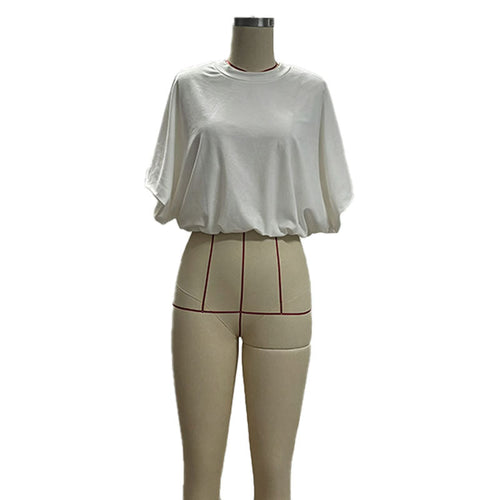 Casual loose-fit crew-neck short-sleeve top