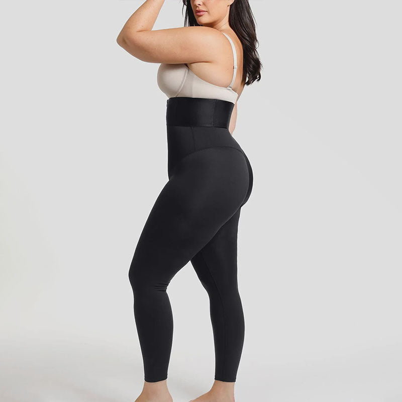 Zipper-waist shaping leggings