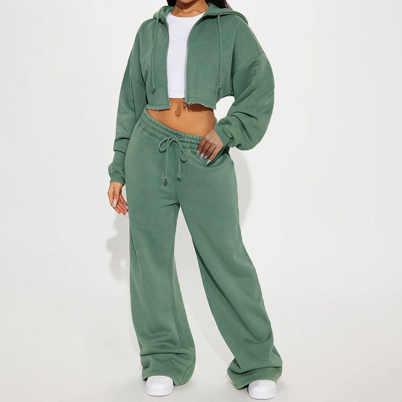 Loose-fit casual hoodie and sweatpants set