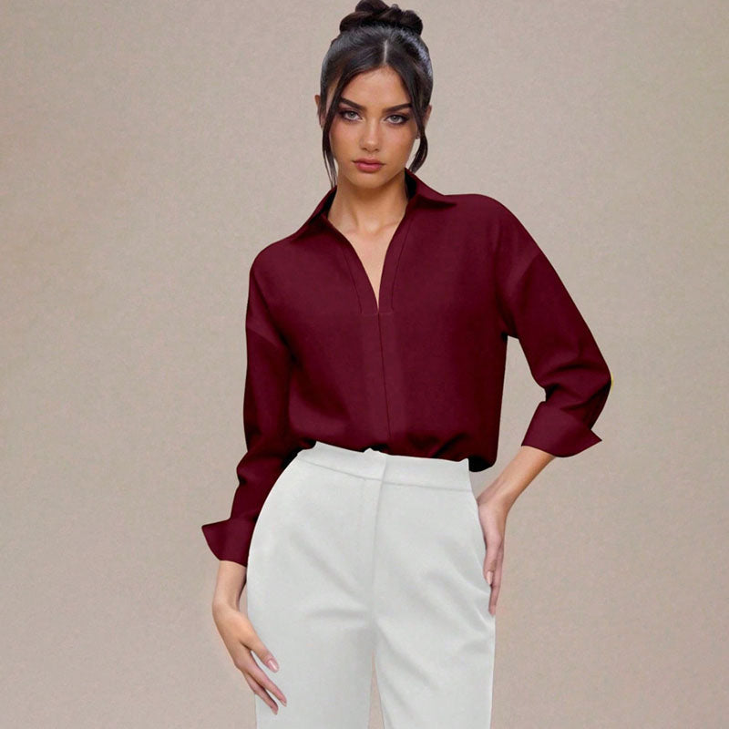 Relaxed-fit collared shirt jumpsuit