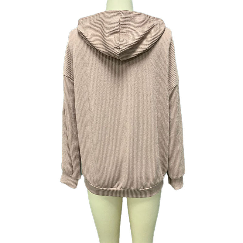 Casual drop-shoulder hoodie