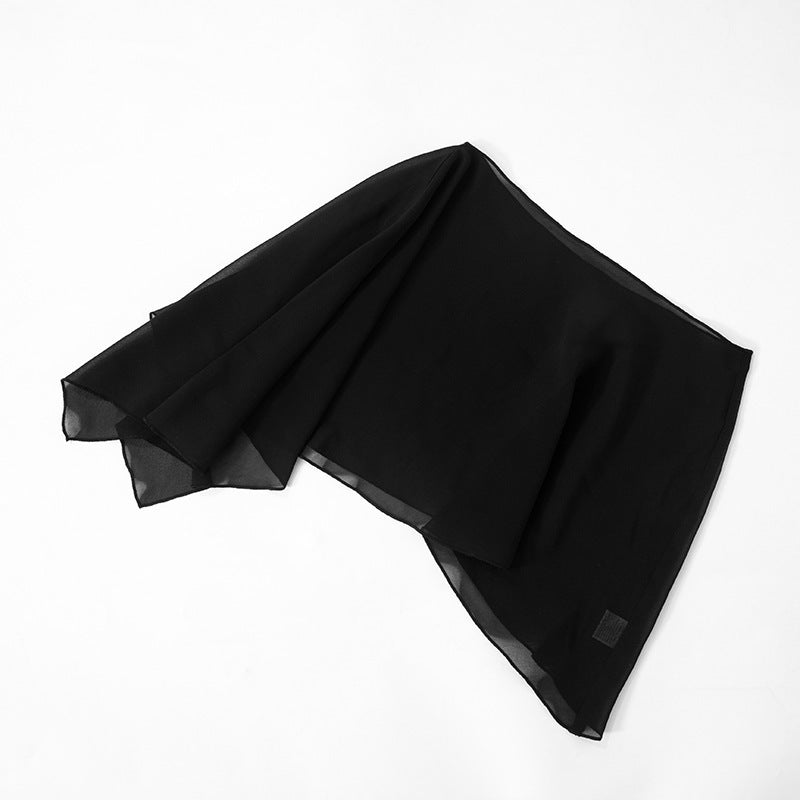 Layered shawl cover-up and short tank top two-piece set