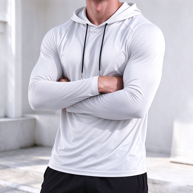 Men’s Long-Sleeve Hooded Pullover Shirt