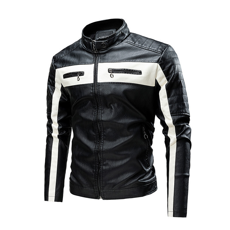 Classic Moto Style Zipper Outerwear Coat