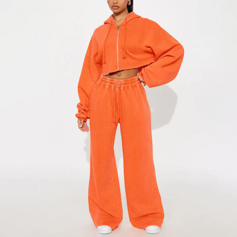 Loose-fit casual hoodie and sweatpants set