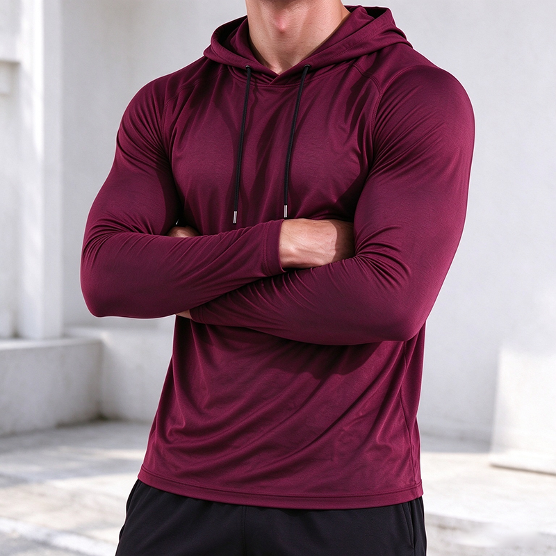 Men’s Long-Sleeve Hooded Pullover Shirt