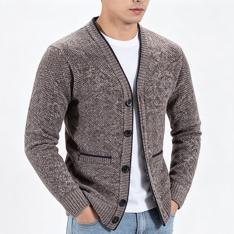 Men's V-Neck Knit Cardigan