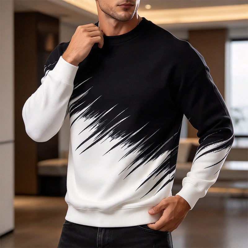 Men Art Print Long Sleeve Crew Sweatshirt
