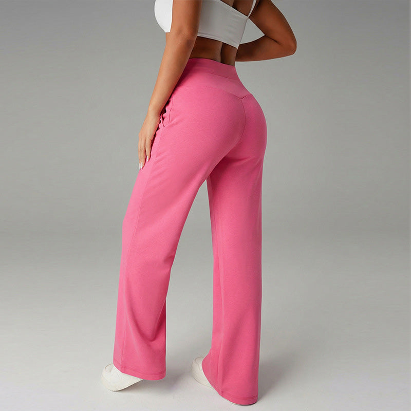 High-waisted wide-leg flared casual yoga pants