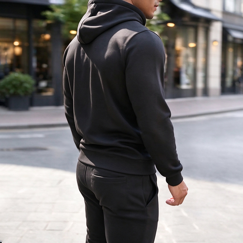 Men's Stylish Printed Hooded Tracksuit Set