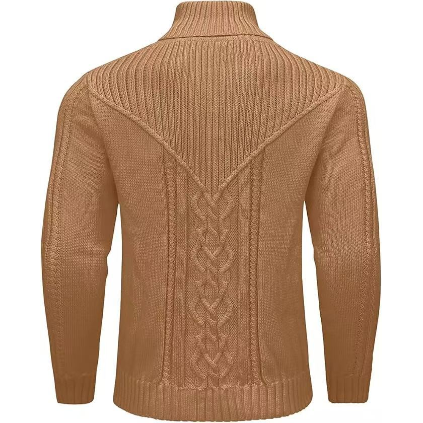 Mens Twist Knit Long Sleeve Pullover Sweater Top