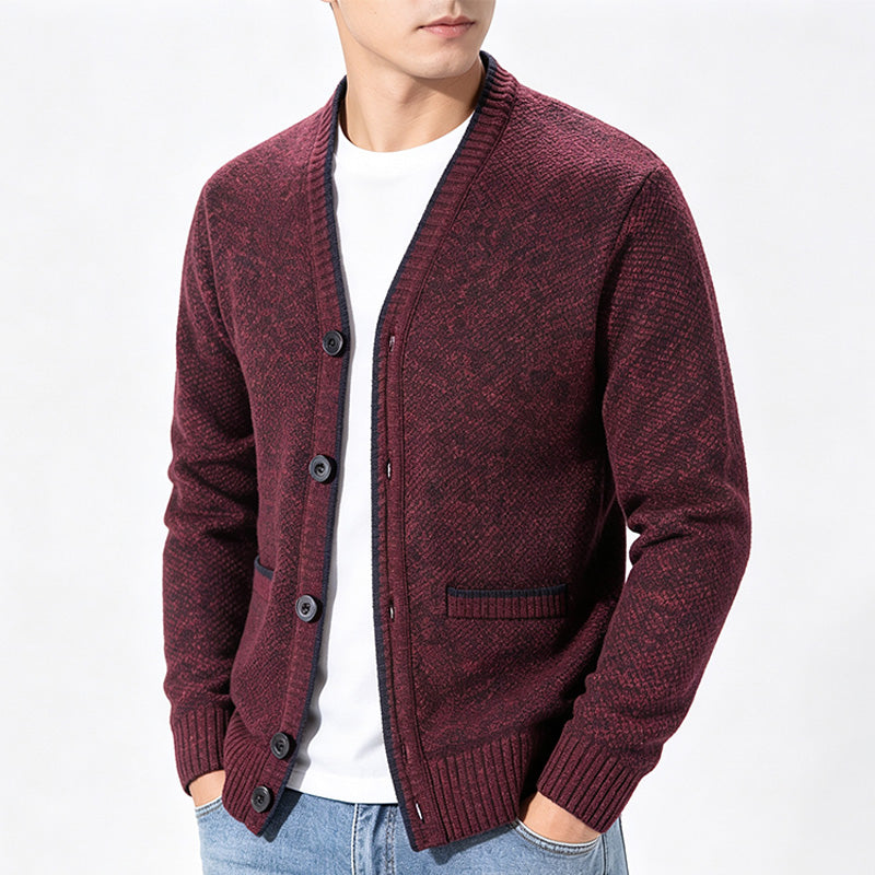 Men's V-Neck Knit Cardigan
