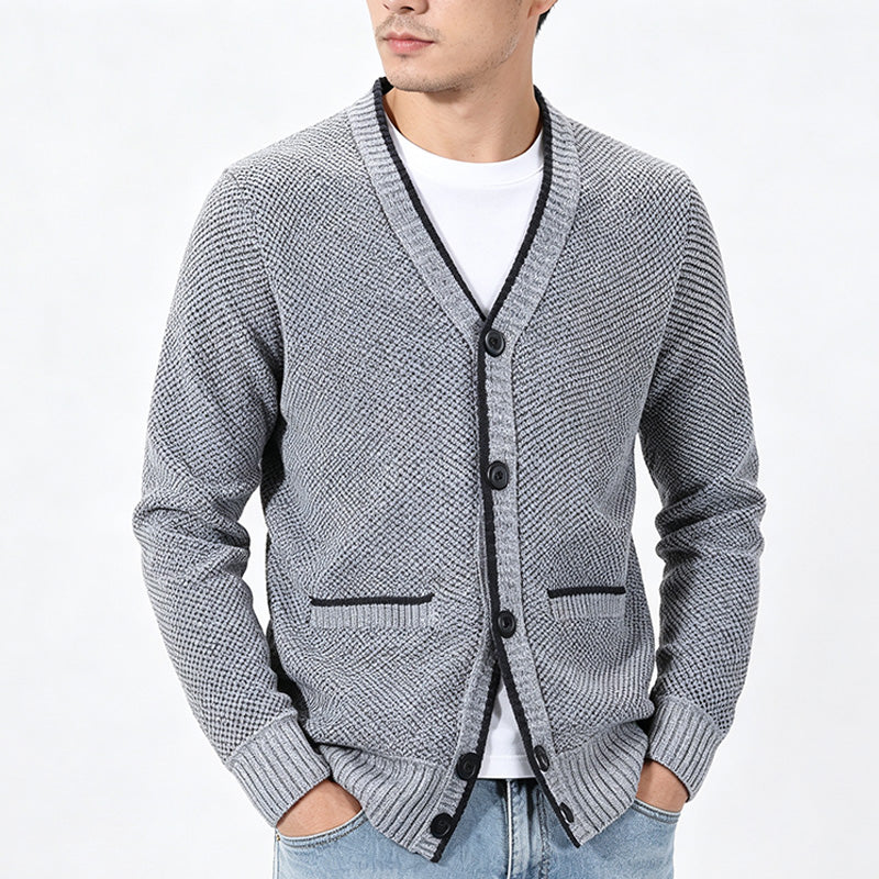 Men's V-Neck Knit Cardigan