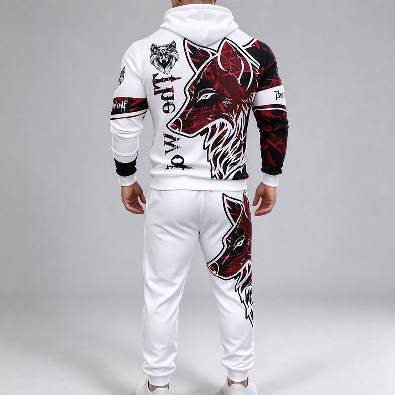 Wolf Graphic Hoodie Tracksuit Set