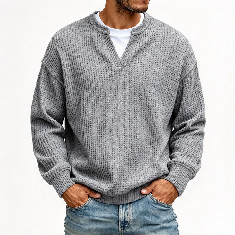 Men's Waffle V-Neck Pullover