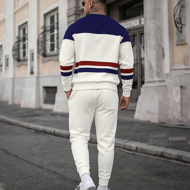 Men’s 3D-print casual two-piece set