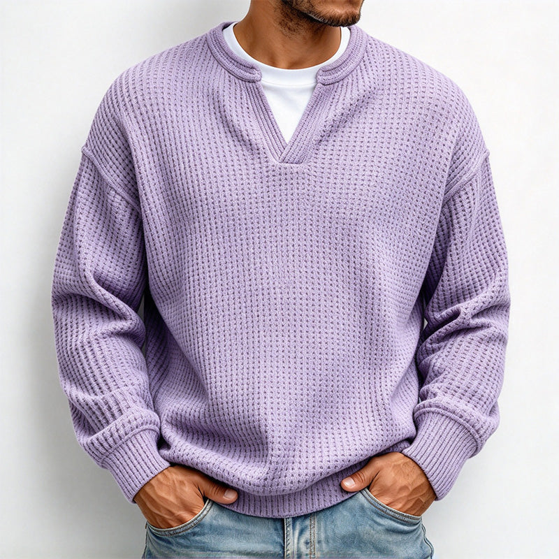 Men's Waffle V-Neck Pullover
