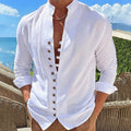 Men's Long-Sleeve Shirt With A Stand-Up Collar