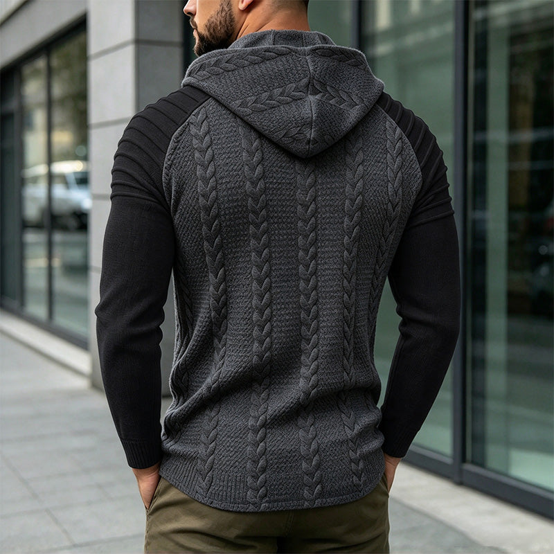Men’s Cable-Knit Drawstring Hoodie