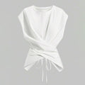 Casual crossover wrap sleeveless top