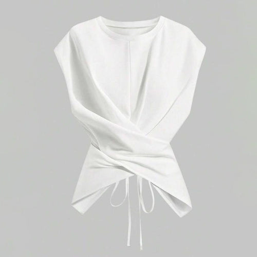 Casual crossover wrap sleeveless top
