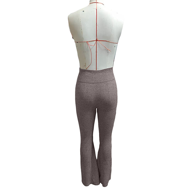 Stretchy Ribbed Micro-Flare Yoga Pants